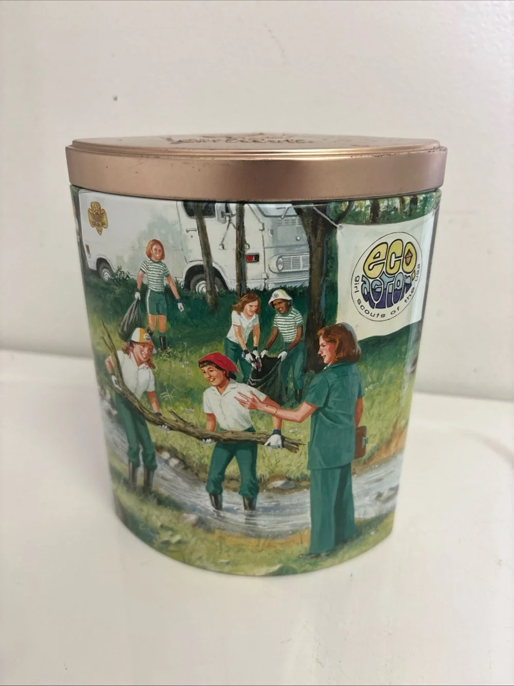 Vintage Girl Scout Tin Eco Action 2005 Girl Scout Promise Collection Memorabilia